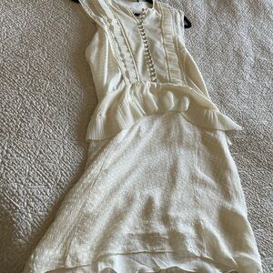 Proenza Schouler Ivory silk Textured Mini Dress